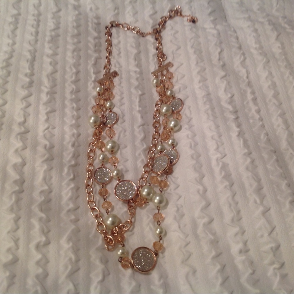 Rose Gold Druzy Necklace